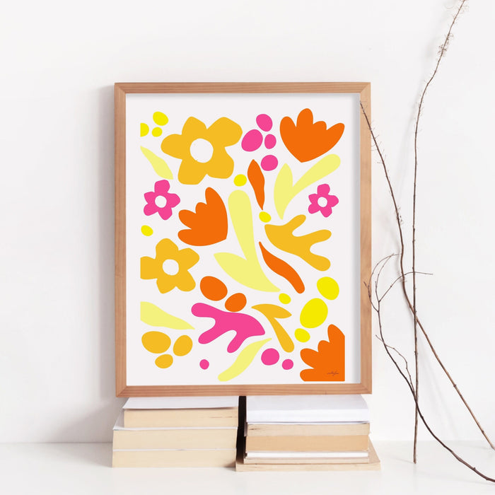 Trendy Retro Set of 6 Flower Market Prints Digital Art Download | Colorful Gallery Wall Flower Exhibition Print Preppy poster, printable