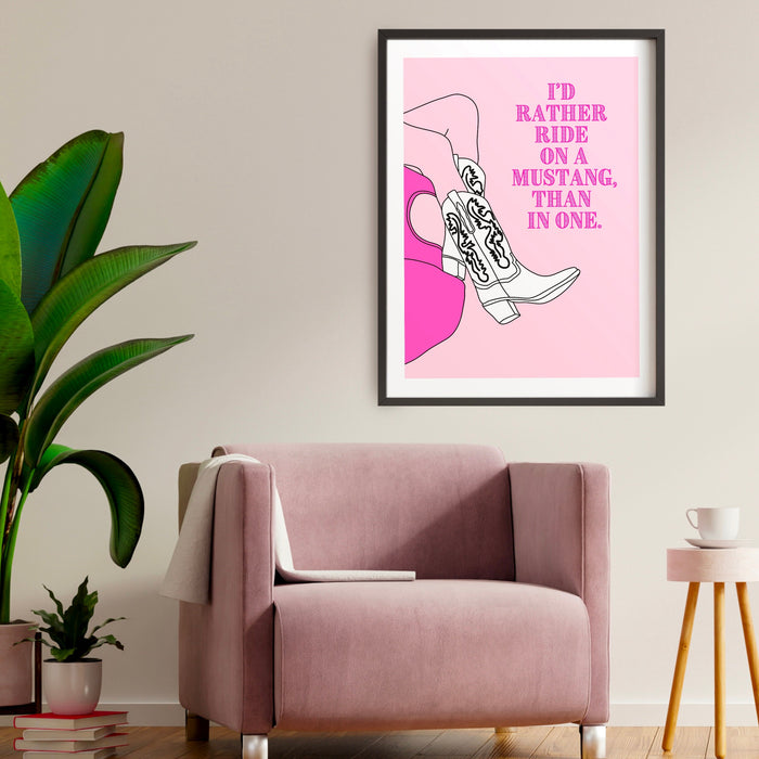 Trendy Retro Wall Art,Pink Cowgirl boots poster,Pink Cowgirl Poster,Funny Art, Digital, Cowgirl Wall Art ,Preppy Wall Art, trendy preppy art