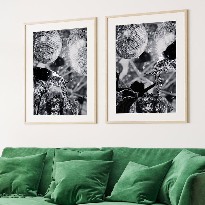 Disco Martini Wall Print, Retro Photo Poster, Black and White Print, Alcohol Vintage Wall Decor, Fashion Girl Print | Disco Poster,Printable