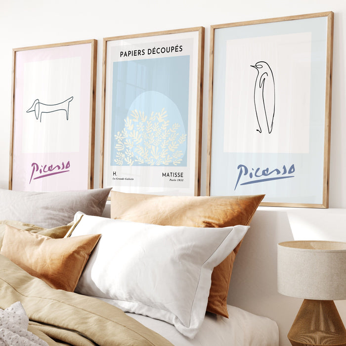 Gallery Wall Set of 9, Exhibition Poster Set, Printable wall art, Matisse Print, Picasso Prints, New Yorker Magazine Poster, Vintage Prints