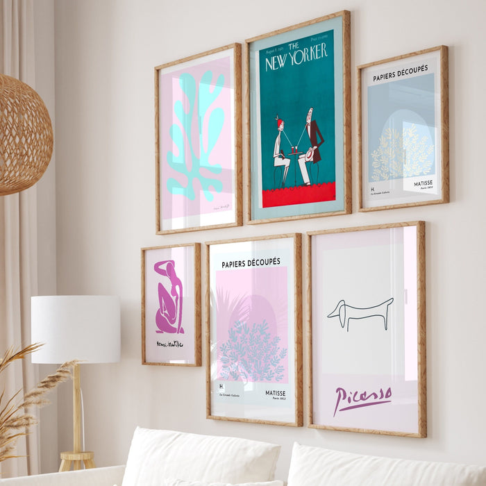Gallery Wall Set of 9, Exhibition Poster Set, Printable wall art, Matisse Print, Picasso Prints, New Yorker Magazine Poster, Vintage Prints