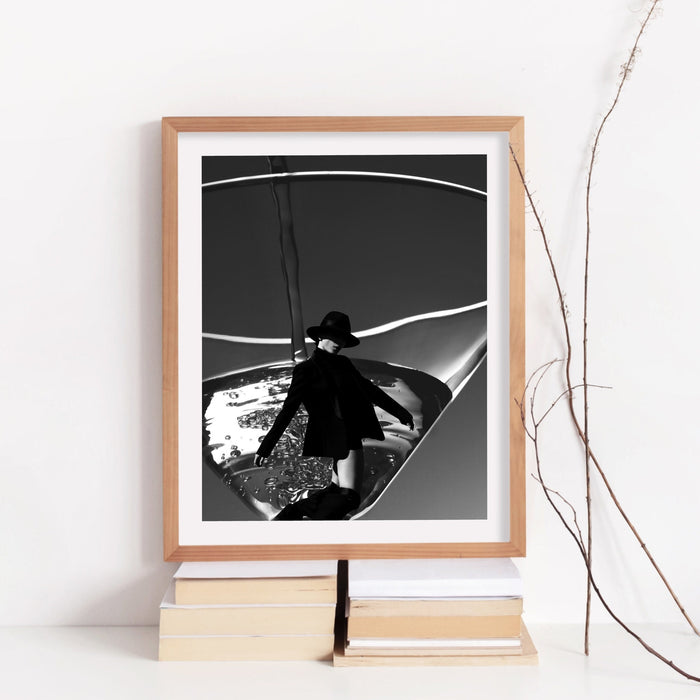 Martini Wall Print, Retro Photo Poster, Black and White Print, Alcohol Vintage Wall Decor, Fashion Girl Print | Disco Poster, Printable