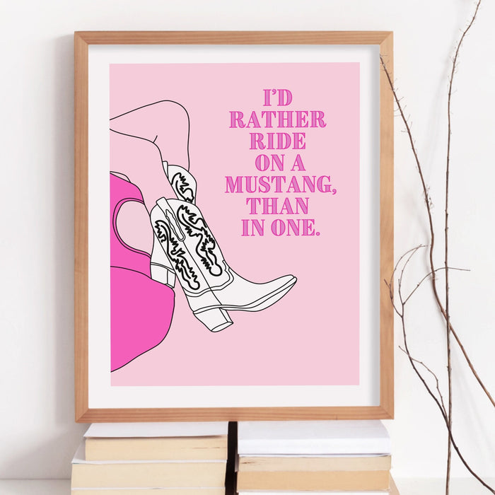Trendy Retro Wall Art,Pink Cowgirl boots poster,Pink Cowgirl Poster,Funny Art, Digital, Cowgirl Wall Art ,Preppy Wall Art, trendy preppy art