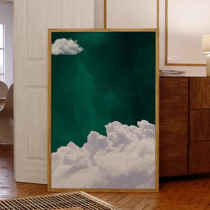 Emerald Green Decor,Surrealism Cloud Printable,Emerald Green Wall Art,Nature Art Print,Minimalist Wall Art,Maximalist,Green Decor,Printable