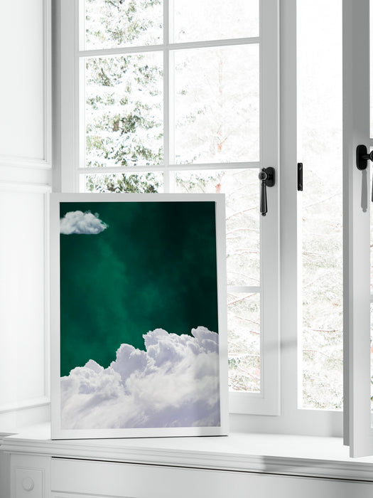 Emerald Green Decor,Surrealism Cloud Printable,Emerald Green Wall Art,Nature Art Print,Minimalist Wall Art,Maximalist,Green Decor,Printable