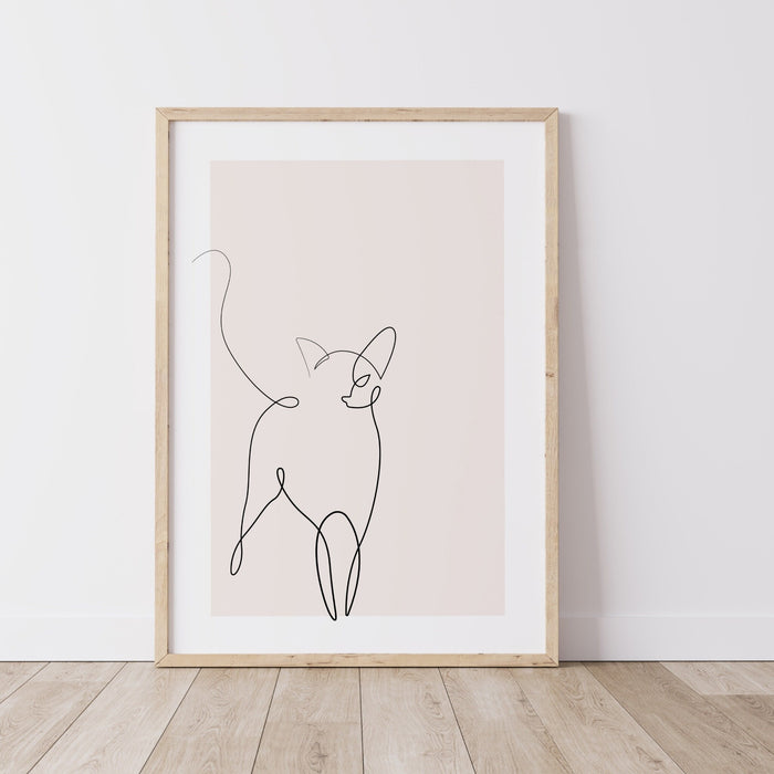 Pink Cat Wall Art Set Of 3,Feline line art poster,Blush Pink Print, Pale Pink Wall Decor,Minimalist Wall Art,Pink Wall Art, Baby Pink art