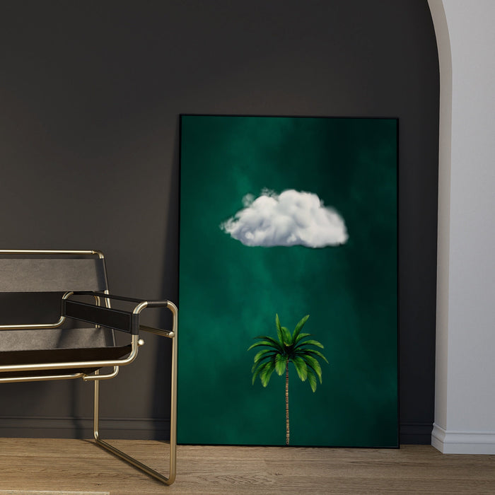 Emerald Green Decor,Palm Tree Cloud Printable,Emerald Green Wall Art,Nature Art Print,Minimalist Wall Art,Maximalist,Green Decor,Botanical