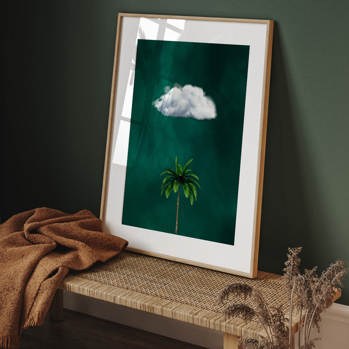 Emerald Green Decor,Palm Tree Cloud Printable,Emerald Green Wall Art,Nature Art Print,Minimalist Wall Art,Maximalist,Green Decor,Botanical