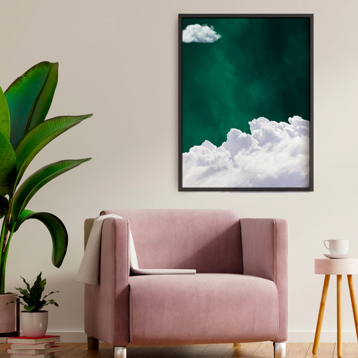 Emerald Green Decor,Surrealism Cloud Printable,Emerald Green Wall Art,Nature Art Print,Minimalist Wall Art,Maximalist,Green Decor,Printable