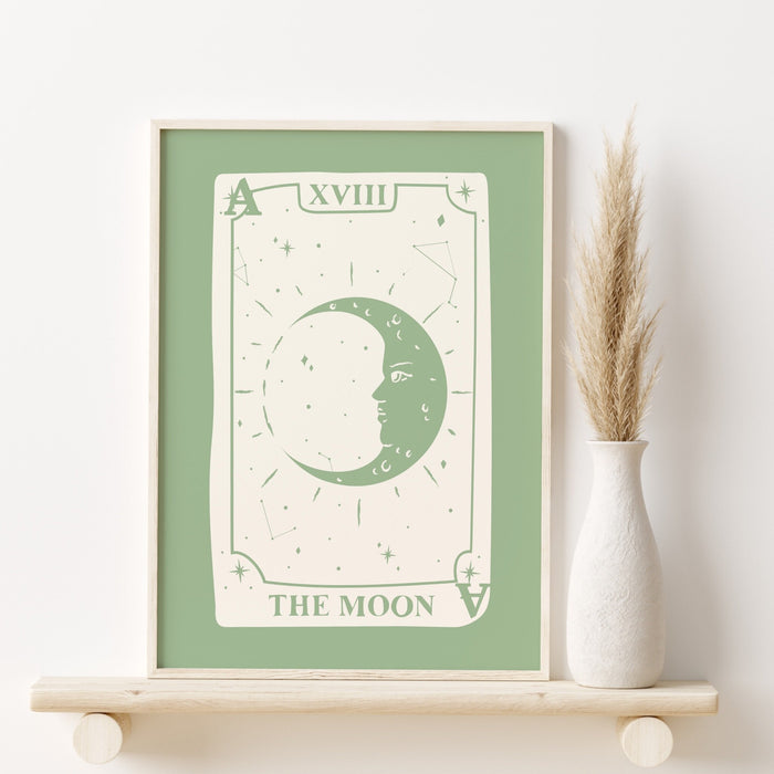 Tarot Deck, Trendy Zodiac Set Of 9, Retro Trendy Aesthetic Print, Sage Green Poster, Tarot Poster, Typographic Wall Art, Digital Download,
