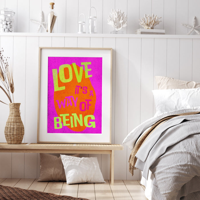 Love It's A Way Of Being | Typography Poster | INSTANT Digital Wall Art | Gustaf Westman | Trendy | Maximalist Vivid Eclectic Home Decor