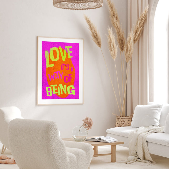 Love It's A Way Of Being | Typography Poster | INSTANT Digital Wall Art | Gustaf Westman | Trendy | Maximalist Vivid Eclectic Home Decor