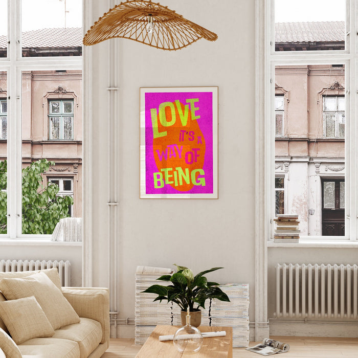 Love It's A Way Of Being | Typography Poster | INSTANT Digital Wall Art | Gustaf Westman | Trendy | Maximalist Vivid Eclectic Home Decor