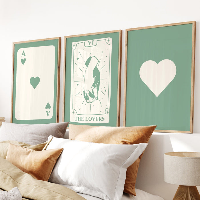 Trendy Retro Wall Art Set of 9,Retro Trendy Aesthetic Print,Lucky You Poster,Sage Green Art, Trendy Wall Art,Funny Art, Minimalist, Digital