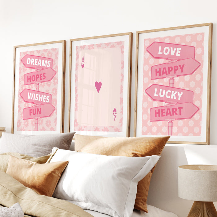 Trendy Retro Wall Art Set of 6,Retro Trendy Aesthetic Print,Lucky You Poster,Pink Print,Trendy Wall Art,Funny Art, Minimalist, Digital Art