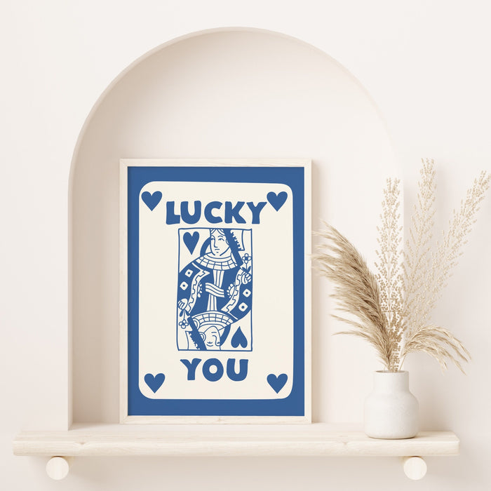 Trendy Retro Wall Art Set of 9,Retro Trendy Aesthetic Print,Lucky You Poster,Blue Print,Trendy Wall Art,Funny Art, Minimalist, Digital Art