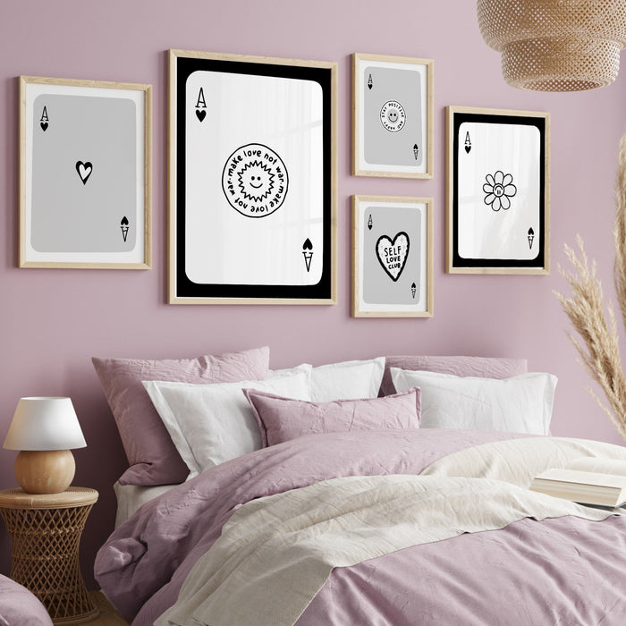 Trendy Retro Wall Art Set Of 9, Retro Trendy Aesthetic Print, Black and White Poster, Lucky You Poster, Trendy Wall Art, Funny Art, Digital,