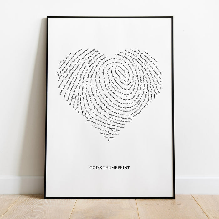 God's Thumbprint, Thumb print of God, Scripture, Aesthetic Print, Gift for Christian Art Gift for Daughter Heart of God Digital Printable