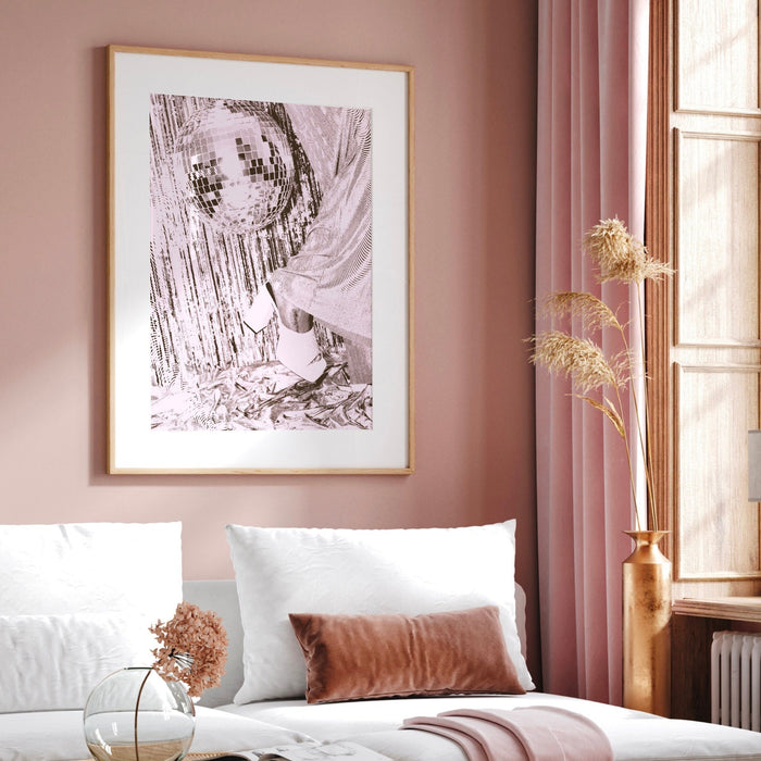 Fashion Girl Print | Disco Print | Girls Drinking Print | Fashion Wall Art | Stylish Wall Art | Black And White Art | Funky Prints