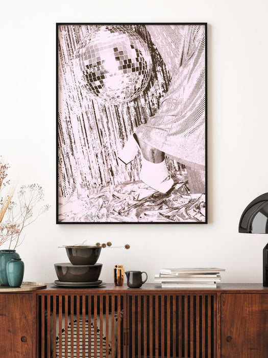Fashion Girl Print | Disco Print | Girls Drinking Print | Fashion Wall Art | Stylish Wall Art | Black And White Art | Funky Prints