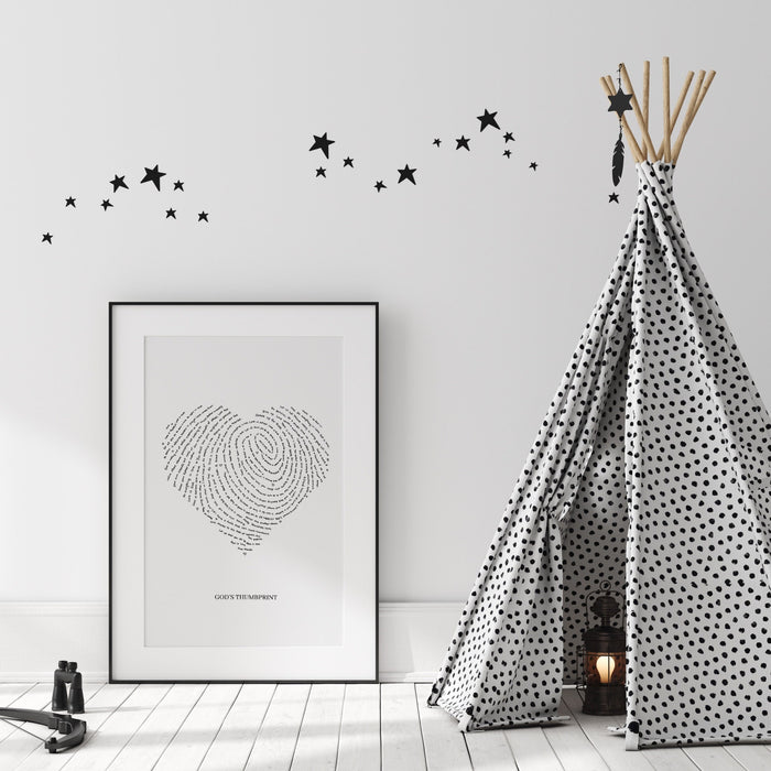 God's Thumbprint, Thumb print of God, Scripture, Aesthetic Print, Gift for Christian Art Gift for Daughter Heart of God Digital Printable