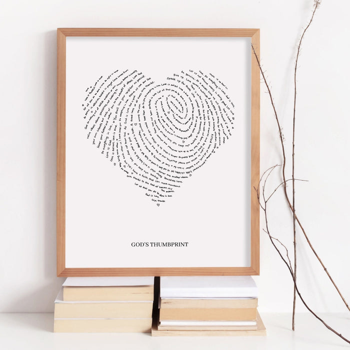 God's Thumbprint, Thumb print of God, Scripture, Aesthetic Print, Gift for Christian Art Gift for Daughter Heart of God Digital Printable