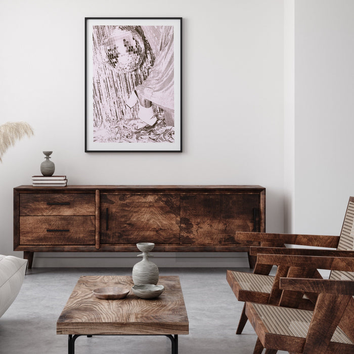 Fashion Girl Print | Disco Print | Girls Drinking Print | Fashion Wall Art | Stylish Wall Art | Black And White Art | Funky Prints