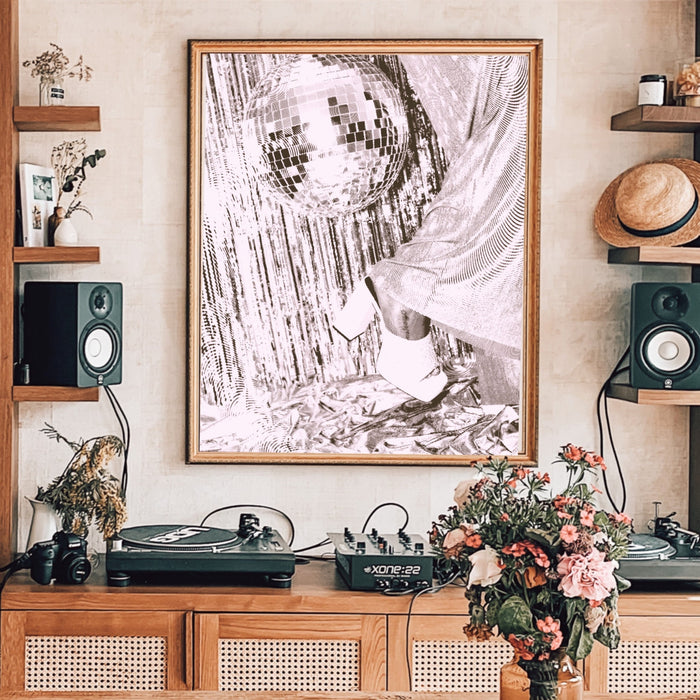 Fashion Girl Print | Disco Print | Girls Drinking Print | Fashion Wall Art | Stylish Wall Art | Black And White Art | Funky Prints