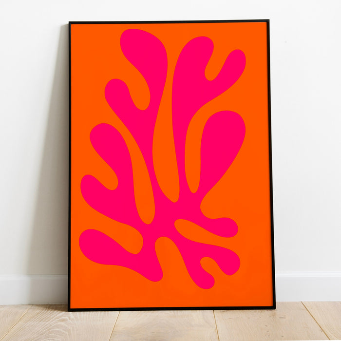 Orange Pink Flower Market Digital Download Print, 70s Style Poster 60s Flower Print, Pink Orange Decor, Dork Room Wall Art Printable Art Set