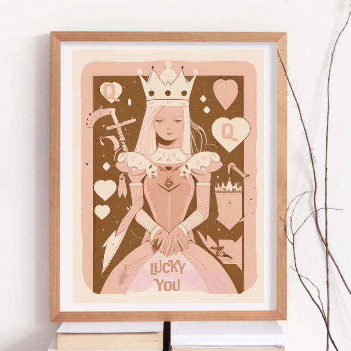 Trendy Retro Wall Art,Retro Trendy Aesthetic Print,Lucky You Poster,Pink Print,Trendy Wall Art,Funny Art, Minimalist, Digital Art