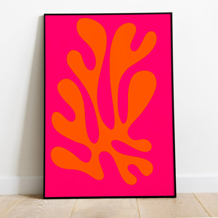 Orange Pink Flower Market Digital Download Print, 70s Style Poster 60s Flower Print, Pink Orange Decor, Dork Room Wall Art Printable Art Set