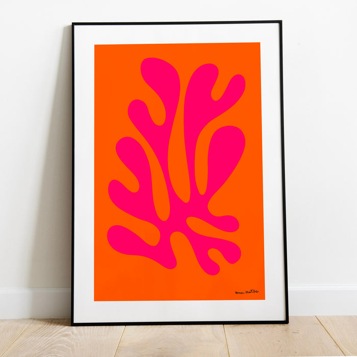 Orange Pink Flower Market Digital Download Print, 70s Style Poster 60s Flower Print, Pink Orange Decor, Dork Room Wall Art Printable Art Set