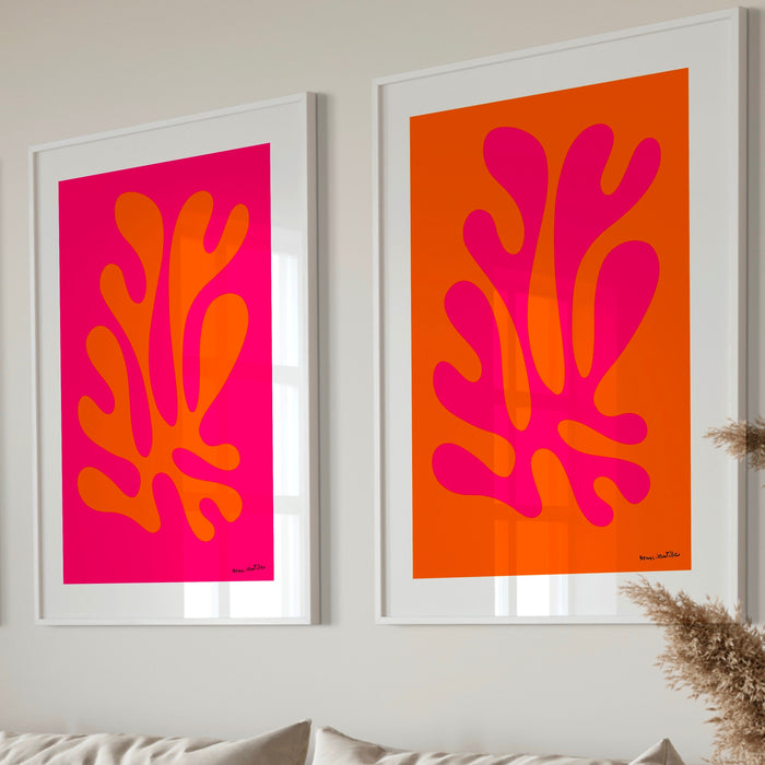 Orange Pink Flower Market Digital Download Print, 70s Style Poster 60s Flower Print, Pink Orange Decor, Dork Room Wall Art Printable Art Set