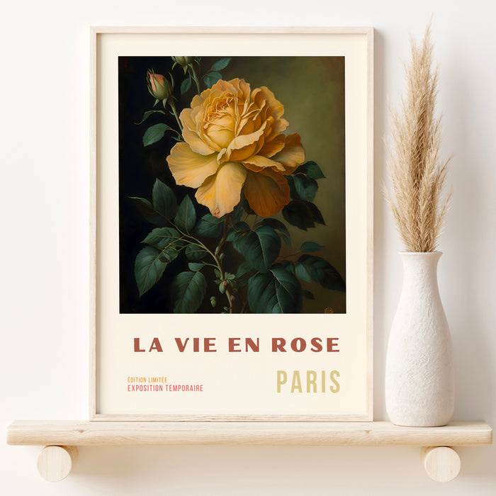 Pink Orange Flower Market Digital Download, 70s Style Poster, 60s Flower Print, Orange Pink Decor, Vintage Rose, Printable set of 5