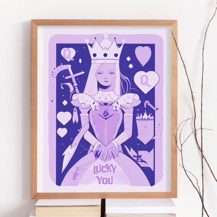 Trendy Retro Wall Art,Retro Trendy Aesthetic Print,Lucky You Poster,Pink Print,Trendy Wall Art,Funny Art, Minimalist, Digital Art