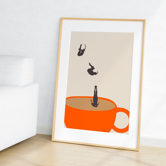 Coffee Print, Drink Poster, Modern Kitchen Decor, Retro Poster, Pop Art, Kitchen Art, Exhibition Poster, Illustration, Coffee Lover