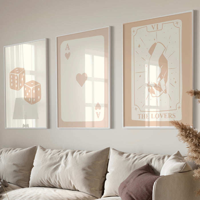 Trendy Retro Wall Art Set of 12, Retro Trendy Aesthetic Print,Lucky You Poster,Beige Print,Trendy Wall Art,Funny Art, Minimalist Digital Art
