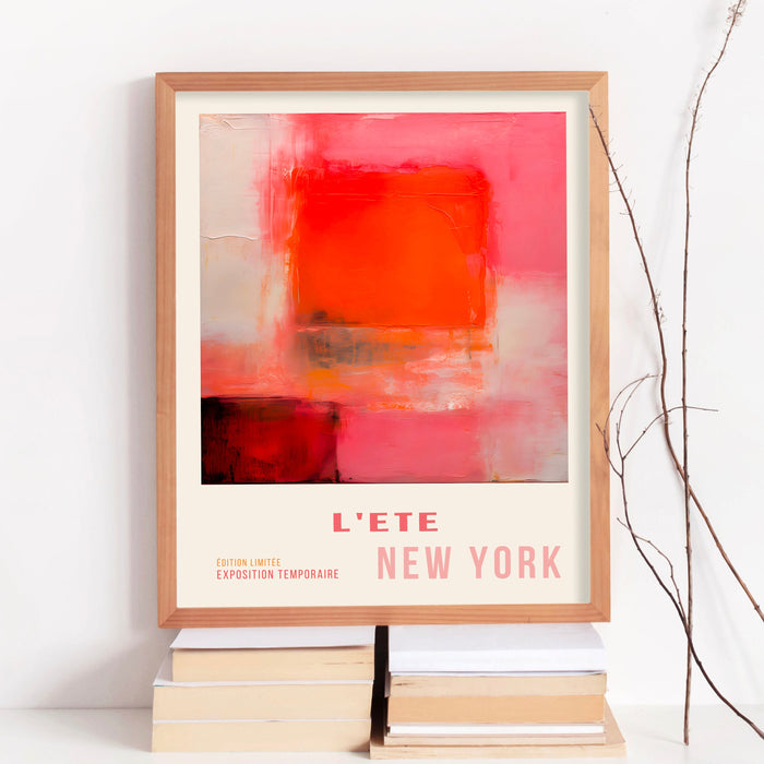 Pink Orange Abstract Digital Download, 70s Style Poster, 60s Flower Print, Orange Pink Decor, Dork Room Wall Art, Printable set of 3, Orange