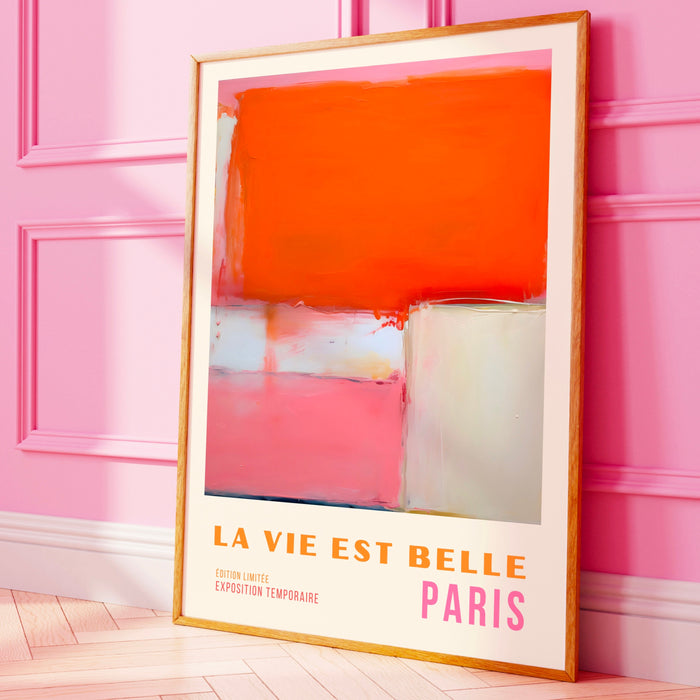 Pink Orange Abstract Digital Download, 70s Style Poster, 60s Flower Print, Orange Pink Decor, Dork Room Wall Art, Printable set of 3, Orange
