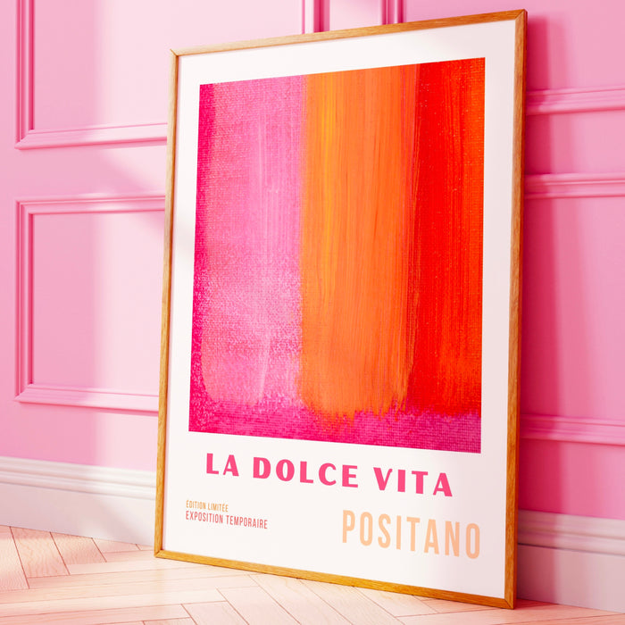 PRINTED Wall Art Set of 3, Pink Orange Abstract Posters, 70s Style Poster, 60s Maximalist Print, Orange Pink Decor, Dorm Room Decor