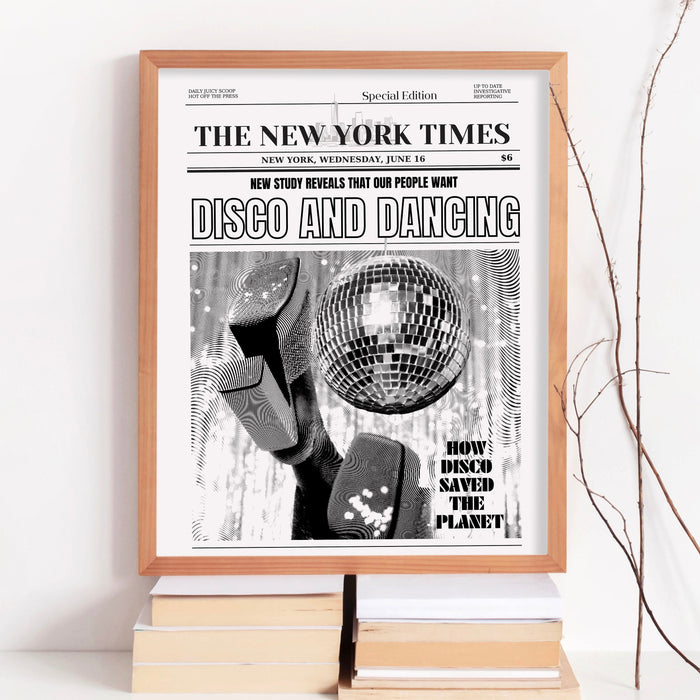 Disco Dancing Wall Print, Retro Photo Poster, Black and White Print, Alcohol Vintage Wall Decor, Fashion Girl Print, Disco Poster, Printable
