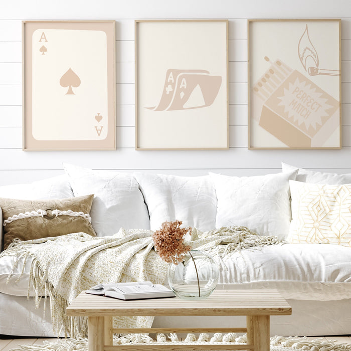 Trendy Retro Wall Art Set of 12, Retro Trendy Aesthetic Print,Lucky You Poster,Beige Print,Trendy Wall Art,Funny Art, Minimalist Digital Art
