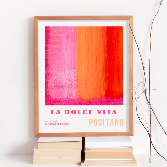 PRINTED Wall Art Set of 3, Pink Orange Abstract Posters, 70s Style Poster, 60s Maximalist Print, Orange Pink Decor, Dorm Room Decor