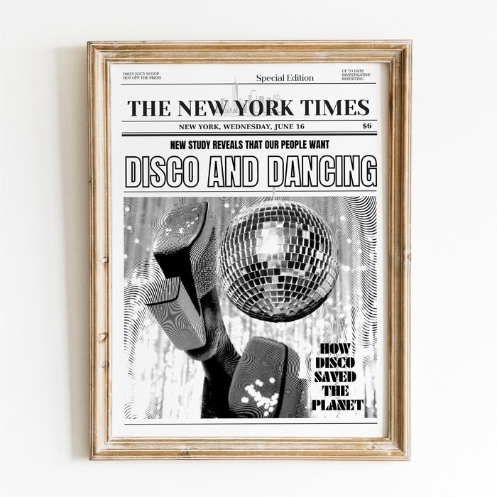 Disco Dancing Wall Print, Retro Photo Poster, Black and White Print, Alcohol Vintage Wall Decor, Fashion Girl Print, Disco Poster, Printable