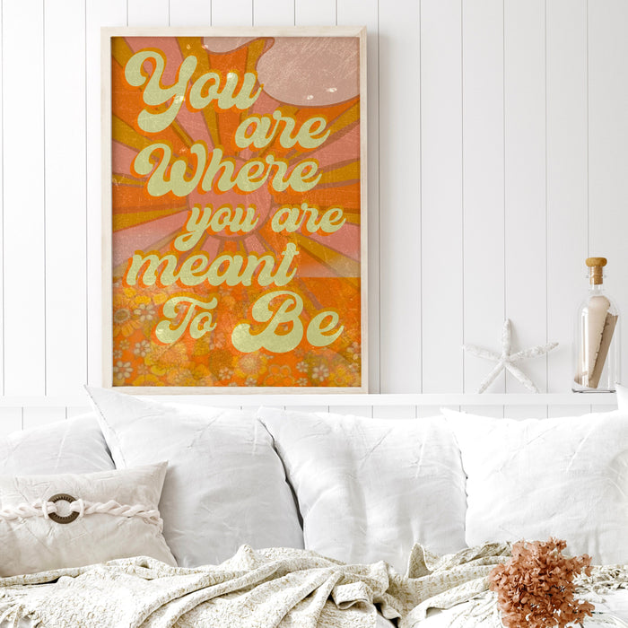 Retro Vintage Wall Art, 70's Wall decor, 60's Poster design, Orange Wall Art, Digital Download, Dorm Room Decor, Pop Art, Groovy Funky art,