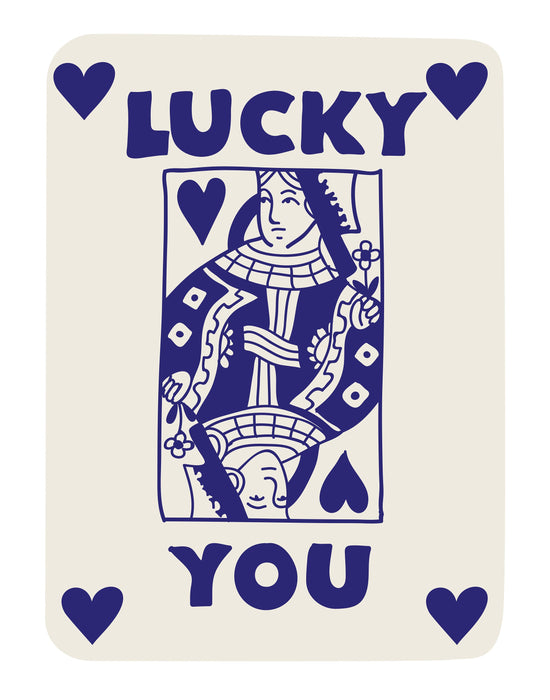 Trendy Retro Wall Art, Retro Trendy Aesthetic Print, Lucky You Poster, Blue Beige Decor, Trendy Wall Art, Funny Art, Minimalist, Digital Art