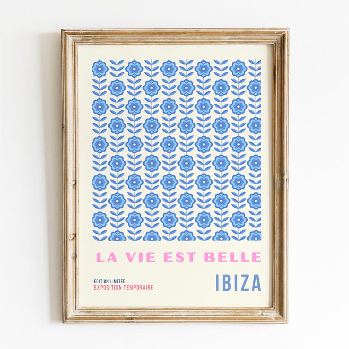 Pink Blue Coquette Abstract Flower Poster Trendy Retro Printable set of 6 70s Style Wall Decor, Dork Room Wall Art Digital Download