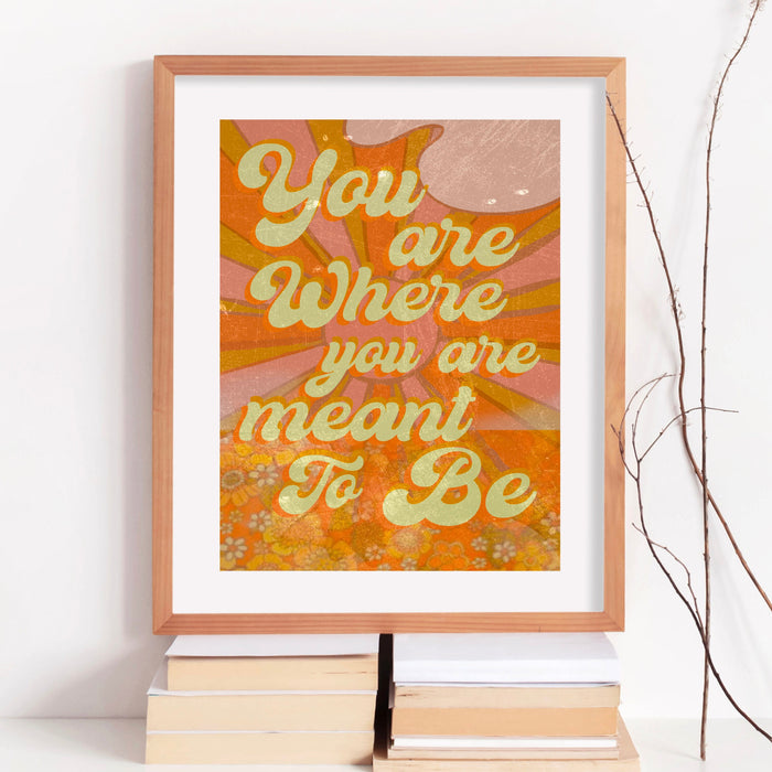 Retro Vintage Wall Art, 70's Wall decor, 60's Poster design, Orange Wall Art, Digital Download, Dorm Room Decor, Pop Art, Groovy Funky art,