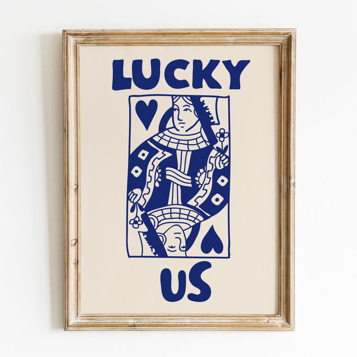 Trendy Retro Wall Art Set of 3, Retro Trendy Aesthetic Print,Lucky You Poster,Blue Print, Trendy Wall Art,Funny Art, Minimalist, Digital Art