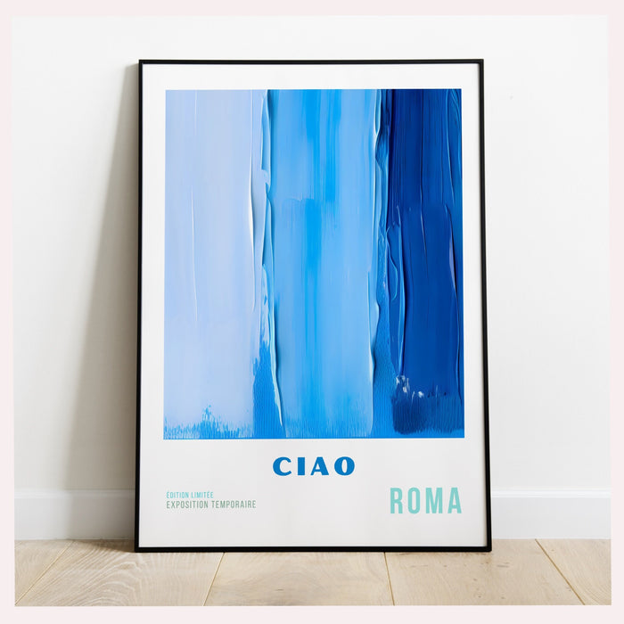 Blue Abstract Painting, Printable set of 3, Maximalist Art, Digital Print,  Blue Gallery Wall Art Print, Coastal Decor, Bright Art